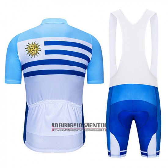 Abbigliamento Uruguay 2019 Manica Corta e Pantaloncino Con Bretelle Blu Bianco - Clicca l'immagine per chiudere